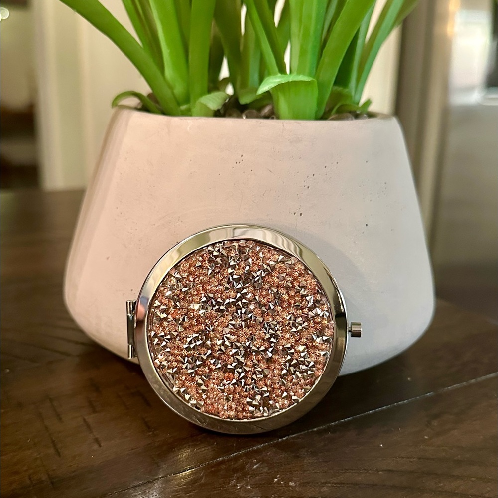 Glamorous Rose Gold & Silver Compact Mirror - New in Box